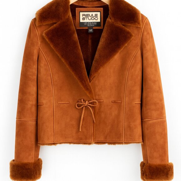 Wilsons Leather Jackets & Blazers - Wilsons vintage Leather Brown shearling fur lined Jacket